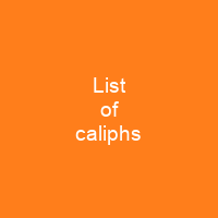 List of caliphs