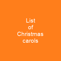 List of Christmas carols
