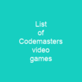 List of Codemasters video games