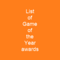 List of Game of the Year awards