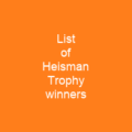 List of Heisman Trophy winners