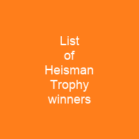 List of Heisman Trophy winners