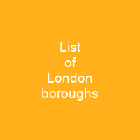 List of London boroughs