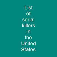List of serial killers in the United States