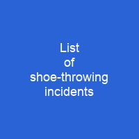 List of shoe-throwing incidents