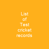 List of Test cricket records