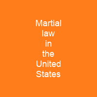 Martial law in the United States