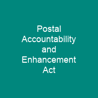 Postal Accountability and Enhancement Act