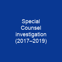 Special Counsel investigation (2017–2019)