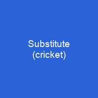 Substitute (cricket)