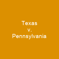 Texas v. Pennsylvania