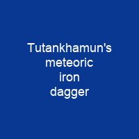Tutankhamun's meteoric iron dagger