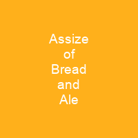 Assize of Bread and Ale