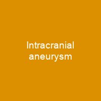 Intracranial aneurysm