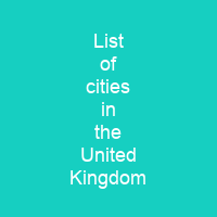 List of cities in the United Kingdom