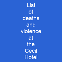 List of deaths and violence at the Cecil Hotel