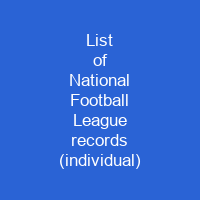 List of National Football League records (individual)