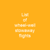 List of wheel-well stowaway flights