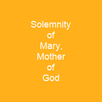 Solemnity of Mary, Mother of God